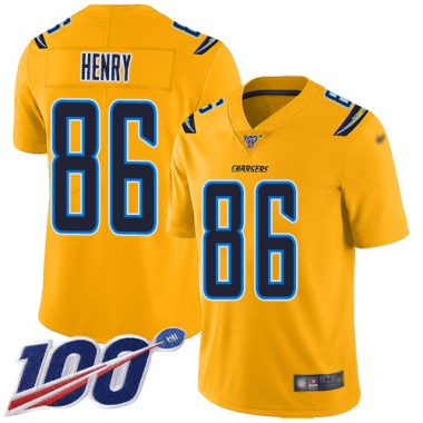 Los Angeles Chargers NFL Football Hunter Henry Gold Jersey Men Limited  #86 100th Season Inverted Legend
